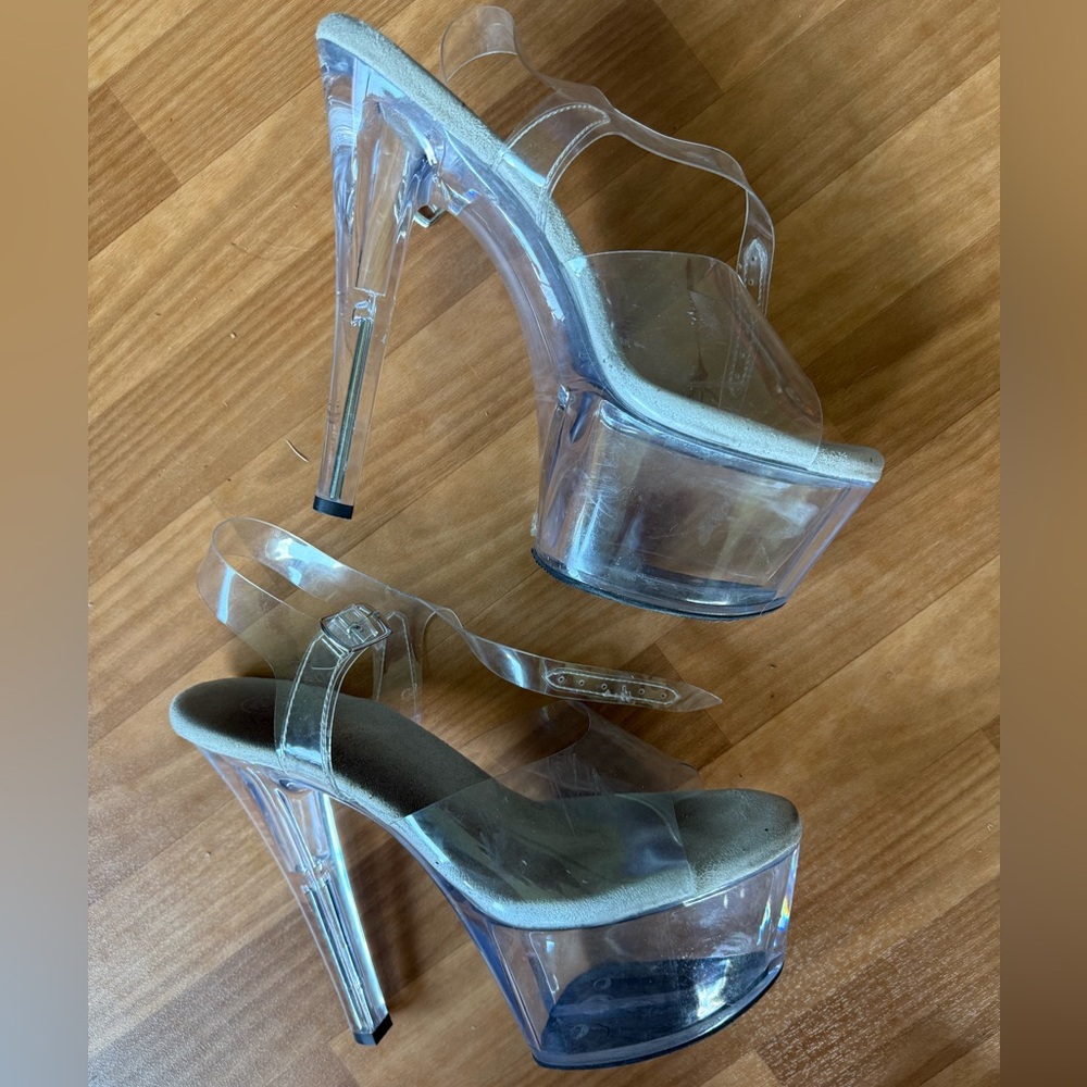 Clear Platform Stilettos with Platform Protectors